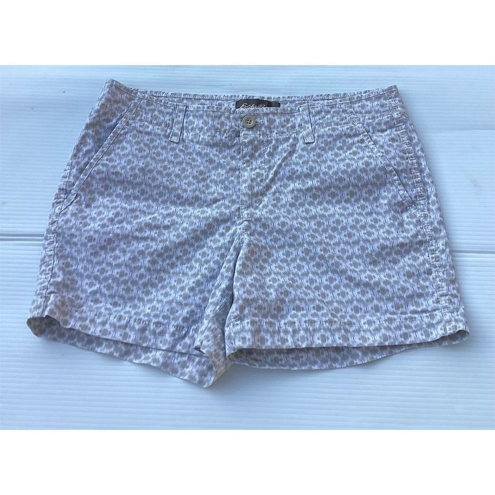 Eddie Bauer Women's Ikat Print Chino Shorts Size 10 Multicolor Casual